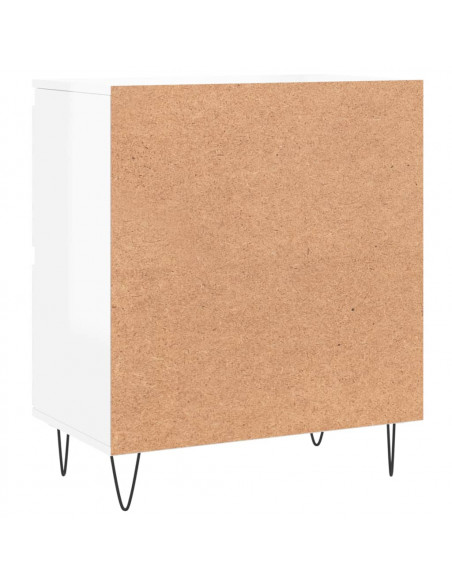 Credenza Bianco Lucido 60x35x70 cm in Legno Multistrato