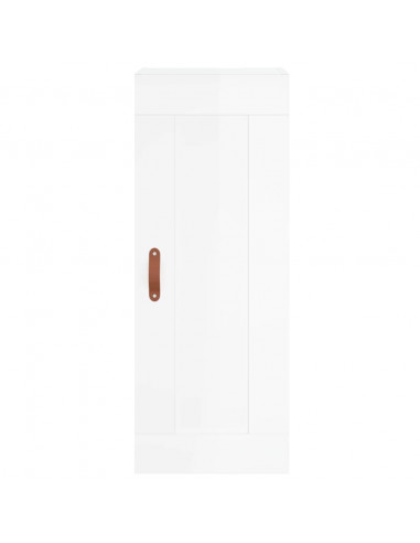 Credenza 34,5x34x180 cm in Legno Multistrato Bianco Lucido