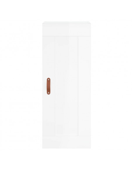 Credenza 34,5x34x180 cm in Legno Multistrato Bianco Lucido