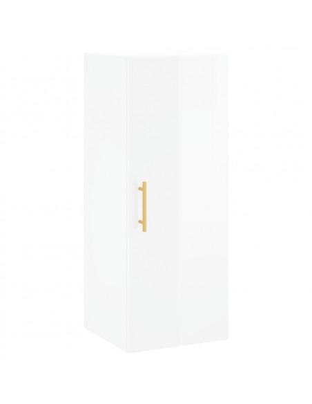 Credenza 34,5x34x180 cm in Legno Multistrato Bianco Lucido