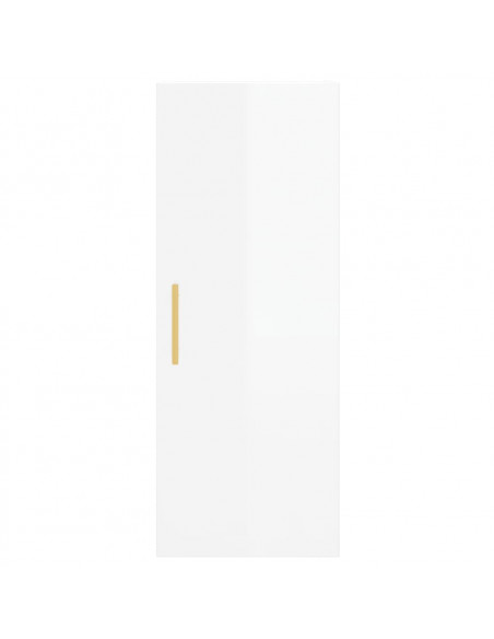 Credenza 34,5x34x180 cm in Legno Multistrato Bianco Lucido