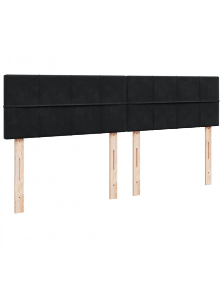 Giroletto a Molle con Materasso Nero 200x200 cm in Velluto