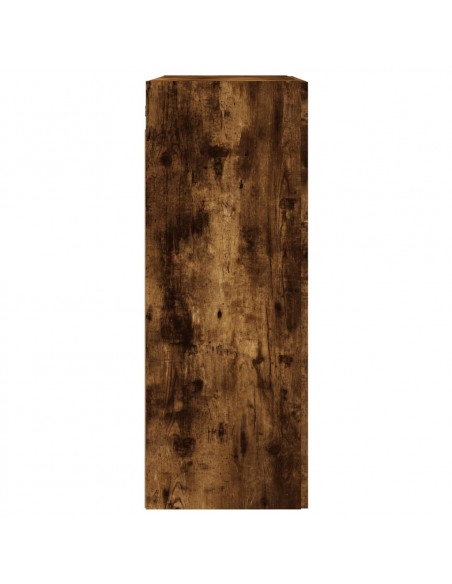 Armadietti a Parete 2 pz Rovere Fumo in Legno Multistrato