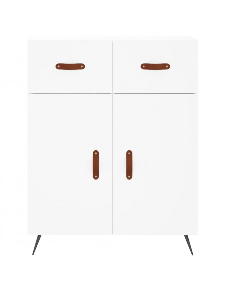 Credenza Bianca 69,5x34x180 cm in Legno Multistrato