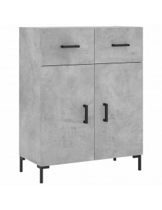 Credenza Grigio Cemento 69,5x34x180 cm in Legno Multistrato 2