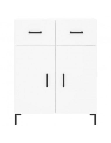 Credenza Bianca 69,5x34x180 cm in Legno Multistrato