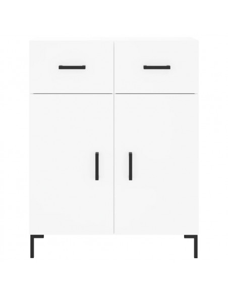 Credenza Bianca 69,5x34x180 cm in Legno Multistrato