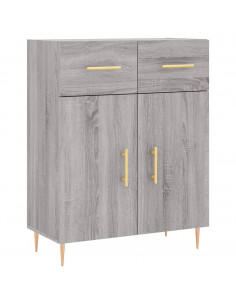Credenza Grigio Sonoma 69,5x34x180 cm in Legno Multistrato 2