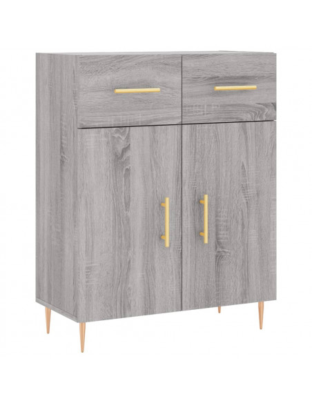 Credenza Grigio Sonoma 69,5x34x180 cm in Legno Multistrato