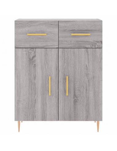Credenza Grigio Sonoma 69,5x34x180 cm in Legno Multistrato