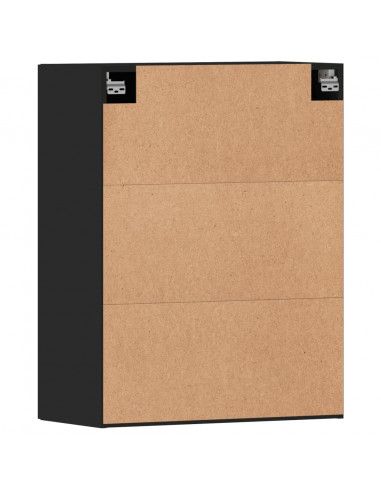 Armadietti a Parete 2 pz Neri in Legno Multistrato