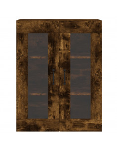 Armadietti a Parete 2 pz Rovere Fumo in Legno Multistrato 2