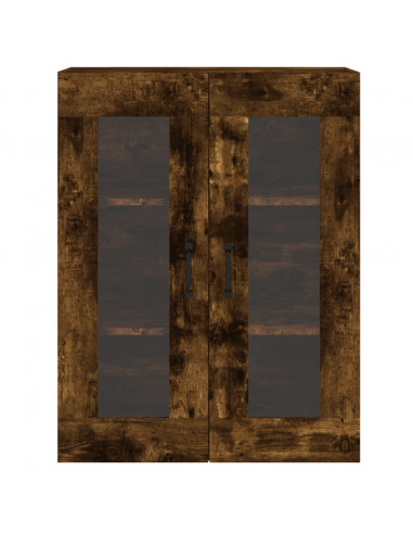 Armadietti a Parete 2 pz Rovere Fumo in Legno Multistrato