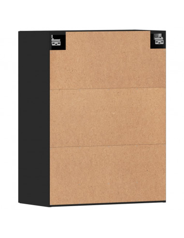 Armadietti a Parete 2 pz Neri in Legno Multistrato