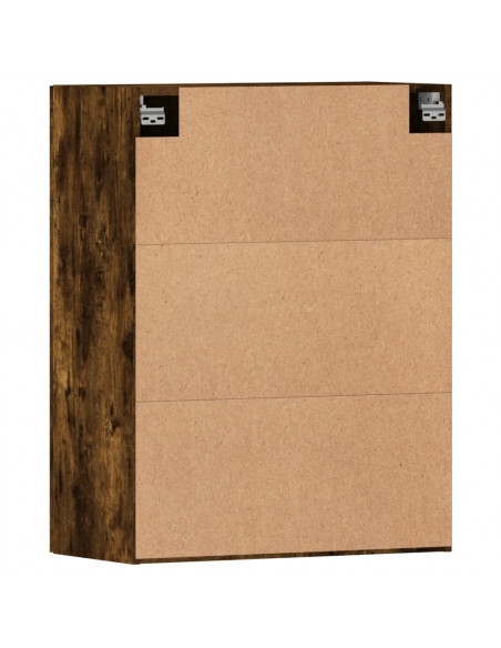 Armadietti a Parete 2 pz Rovere Fumo in Legno Multistrato