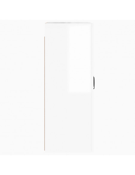 Armadietti a Parete 2 pz Bianco Lucido in Legno Multistrato