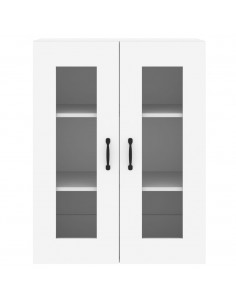 Armadietti a Parete 2 pz Bianchi in Legno Multistrato 2