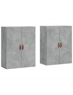 Mobili a Parete 2 pz Grigio Cemento 69,5x34x90 cm 2