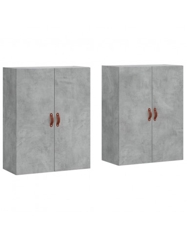 Mobili a Parete 2 pz Grigio Cemento 69,5x34x90 cm