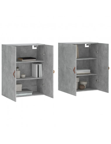 Mobili a Parete 2 pz Grigio Cemento 69,5x34x90 cm