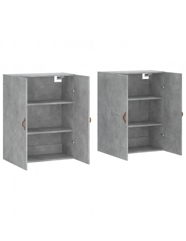 Mobili a Parete 2 pz Grigio Cemento 69,5x34x90 cm