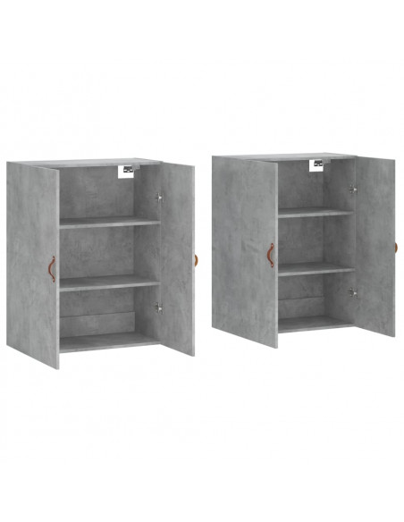 Mobili a Parete 2 pz Grigio Cemento 69,5x34x90 cm