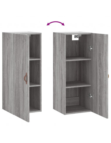 Mobile a Parete Grigio Sonoma 34,5x34x90 cm