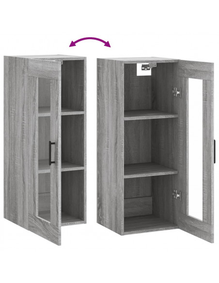 Mobile a Parete Grigio Sonoma 34,5x34x90 cm