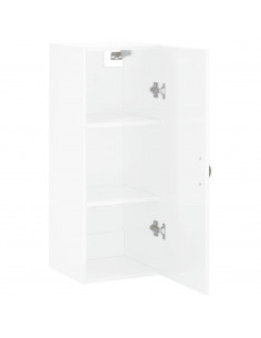 Mobile a Parete Bianco Lucido 34,5x34x90 cm 2