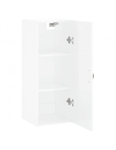 Mobile a Parete Bianco Lucido 34,5x34x90 cm