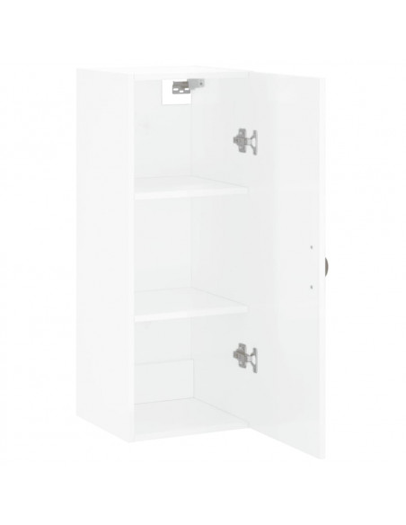Mobile a Parete Bianco Lucido 34,5x34x90 cm
