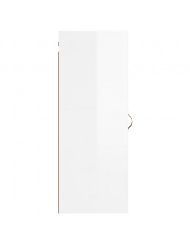 Mobile a Parete Bianco Lucido 34,5x34x90 cm