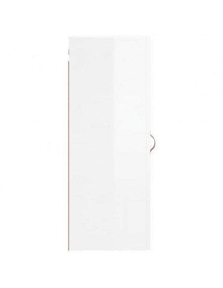 Mobile a Parete Bianco Lucido 34,5x34x90 cm