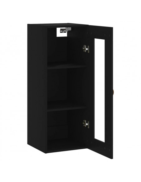 Mobile a Parete Nero 34,5x34x90 cm