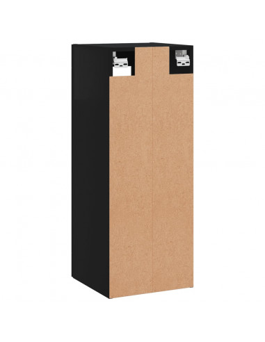 Mobile a Parete Nero 34,5x34x90 cm