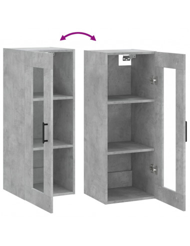 Mobile a Parete Grigio Cemento 34,5x34x90 cm