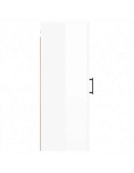 Mobile a Parete Bianco Lucido 34,5x34x90 cm