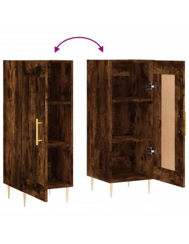 Credenza Rovere Fumo 34,5x34x90 cm in Legno Multistrato