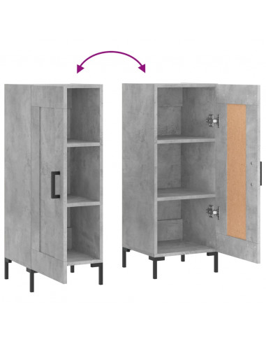 Credenza Grigio Cemento 34,5x34x90 cm in Legno Multistrato