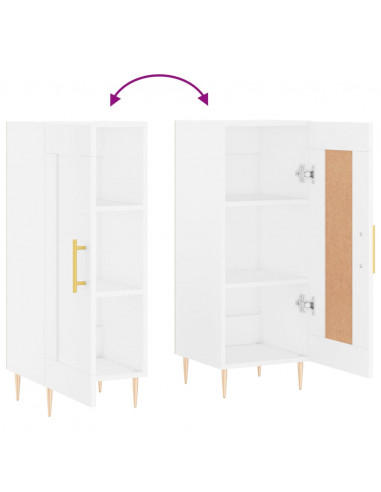 Credenza Bianca 34,5x34x90 cm in Legno Multistrato