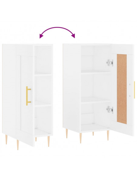 Credenza Bianca 34,5x34x90 cm in Legno Multistrato