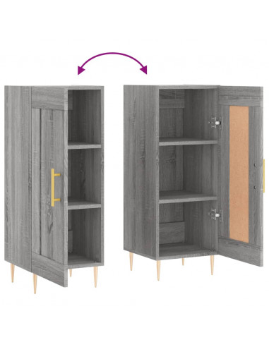 Credenza Grigio Sonoma 34,5x34x90 cm in Legno Multistrato