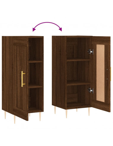 Credenza Rovere Marrone 34,5x34x90 cm in Legno Multistrato
