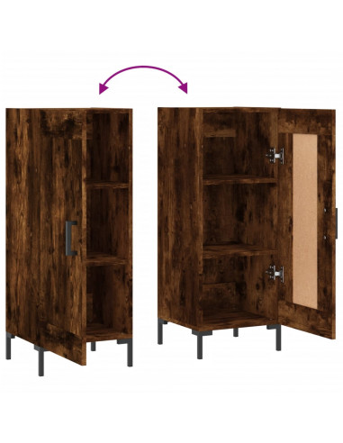 Credenza Rovere Fumo 34,5x34x90 cm in Legno Multistrato