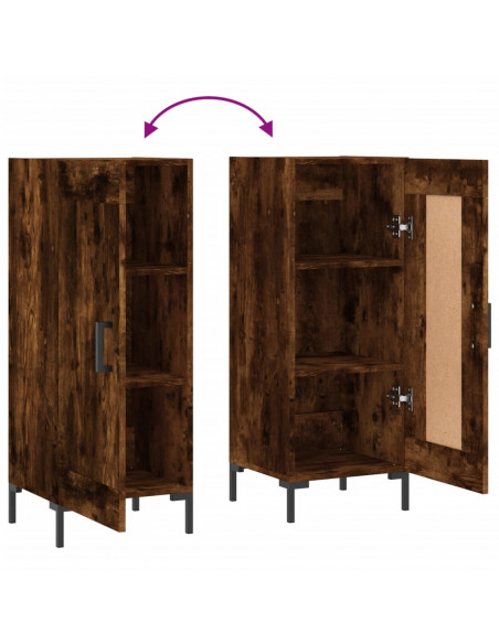 Credenza Rovere Fumo 34,5x34x90 cm in Legno Multistrato