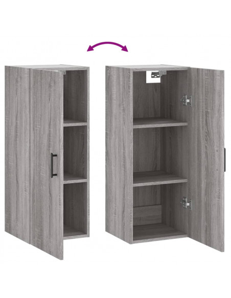 Mobile a Parete Grigio Sonoma 34,5x34x90 cm