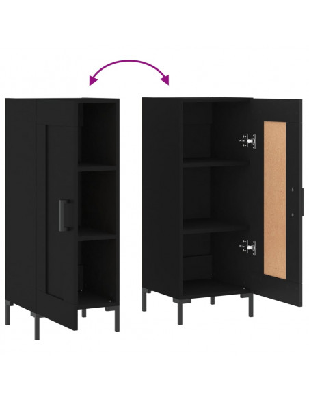 Credenza Nero 34,5x34x90 cm in Legno Multistrato
