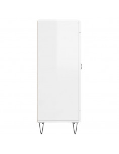 Credenza Bianco Lucido 34,5x34x90 cm in Legno Multistrato 2