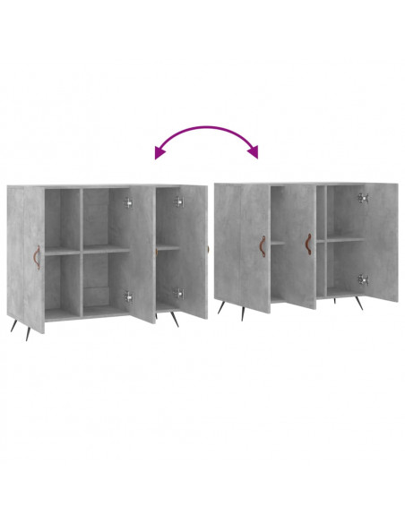 Credenza Grigio Cemento 90x34x80 cm in Legno Multistrato