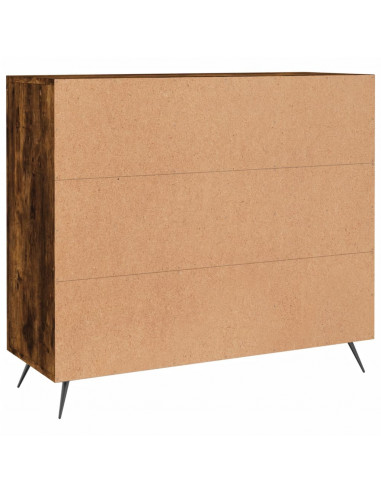 Credenza Rovere Fumo 90x34x80 cm in Legno Multistrato